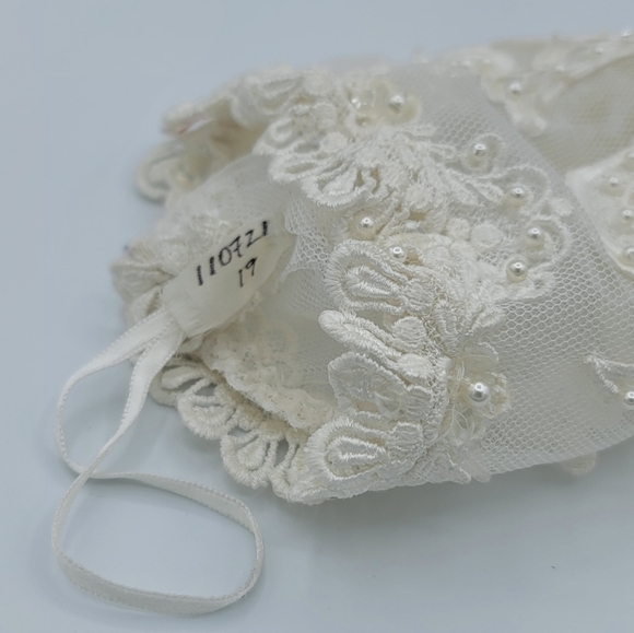 Embroidered Bridal Sleeve Pearls Sequins #695 - Picture 6 of 14